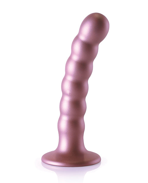 Shots Ouch 5&quot; Beaded G-Spot Dildo - Rose Gold