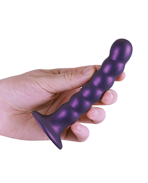 Shots Ouch 5&quot; Beaded G-Spot Dildo - Metallic Purple