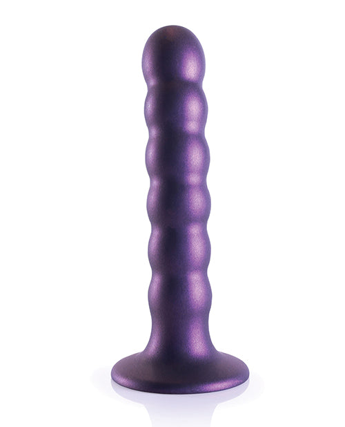 Shots Ouch 5&quot; Beaded G-Spot Dildo - Metallic Purple