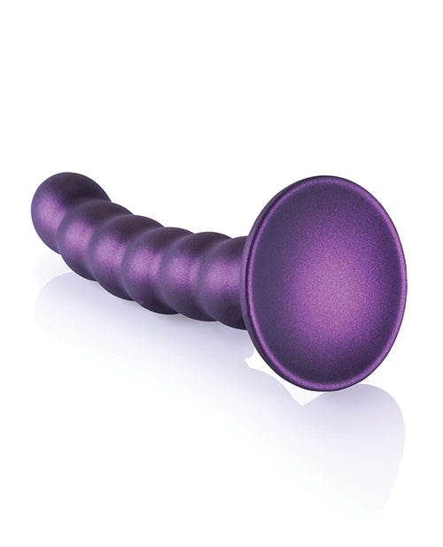 Shots Ouch 5&quot; Beaded G-Spot Dildo - Metallic Purple