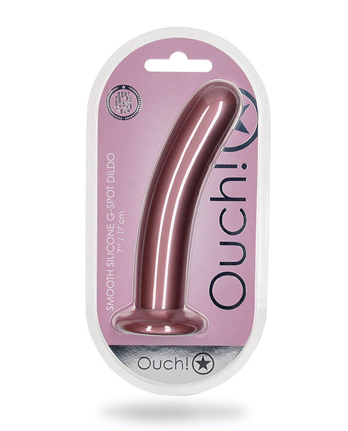 Shots Ouch 7&quot; Smooth G-Spot Dildo - Rose Gold