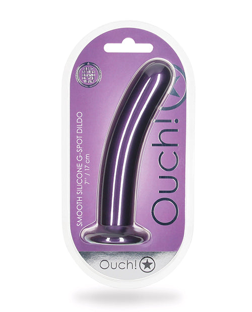 Shots Ouch 7&quot; Smooth G-Spot Dildo - Metallic Purple