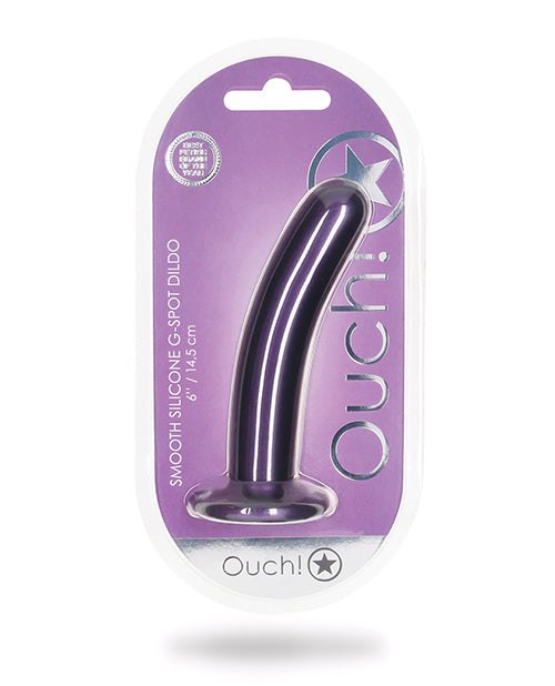 Shots Ouch 6&quot; Smooth G-Spot Dildo - Metallic Purple