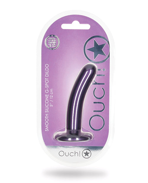 Shots Ouch 5&quot; Smooth G-Spot Dildo - Metallic Purple