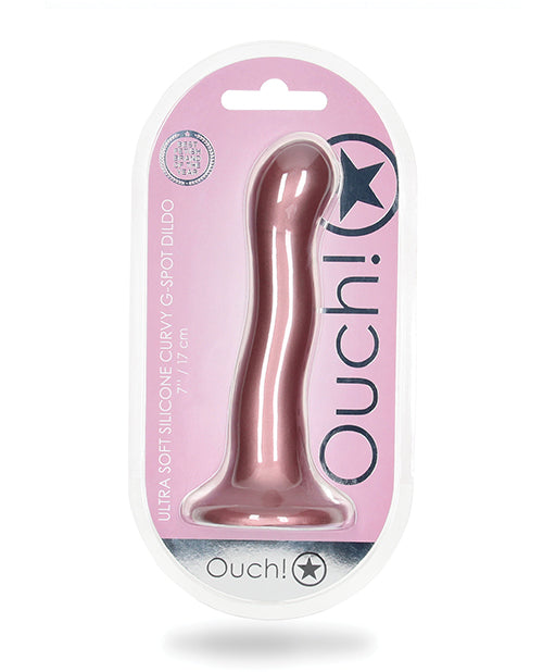 Shots Ouch 7&quot; Curvy G-Spot Dildo - Rose Gold