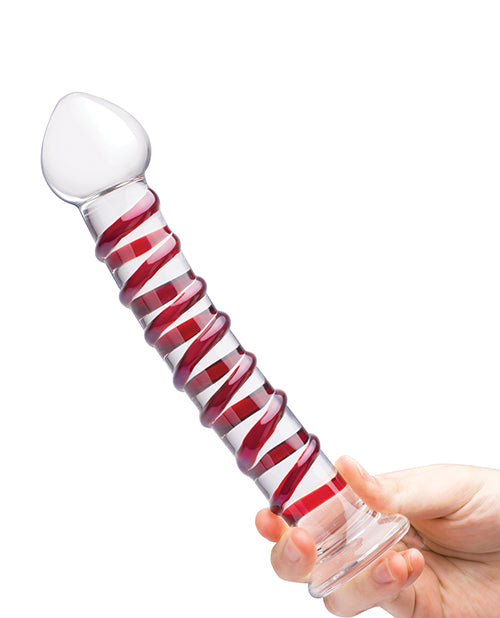 Glas 10&quot; Mr. Swirly Dildo - Red