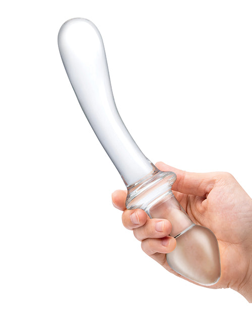 Glas 9&quot; Classic Curved Dual Ended Dildo - Clear