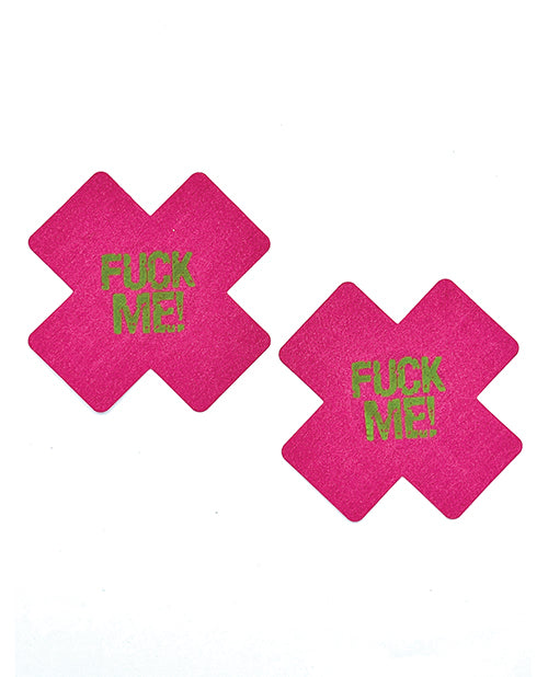 Glow In the Dark Fuck Me Pasties - Pink O/S