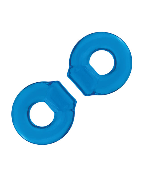 Blue Line C &amp; B Ultra-Stretch Stamina Endurance Ring - Jelly Blue Pack of 2