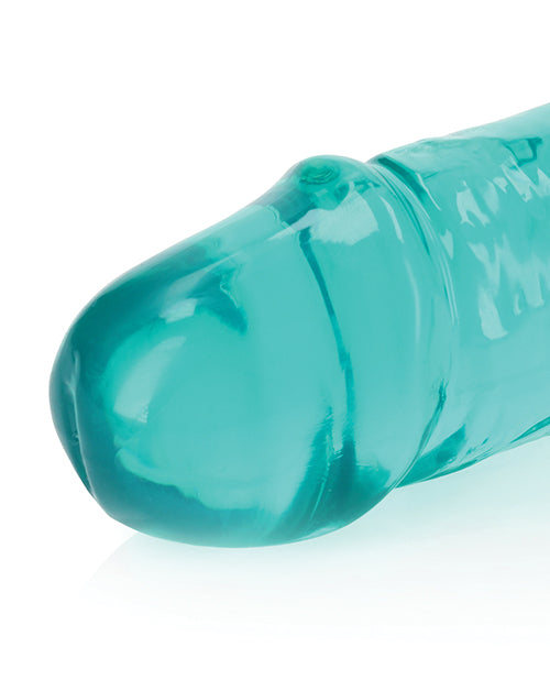 Shots RealRock Crystal Clear 13&quot; Double Dildo - Turquoise