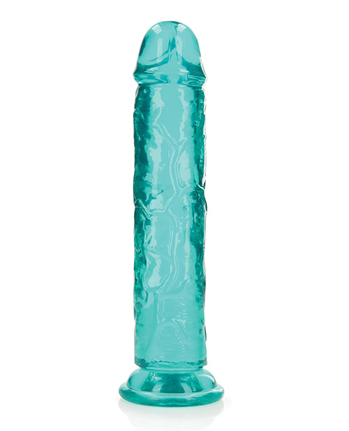 Shots RealRock Realistic Crystal Clear 10&quot; Straight Dildo - Turquoise