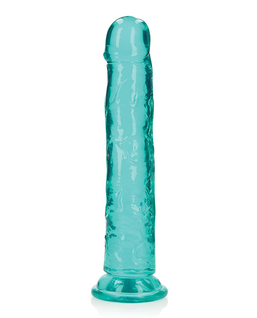 Shots RealRock Realistic Crystal Clear 10&quot; Straight Dildo - Turquoise