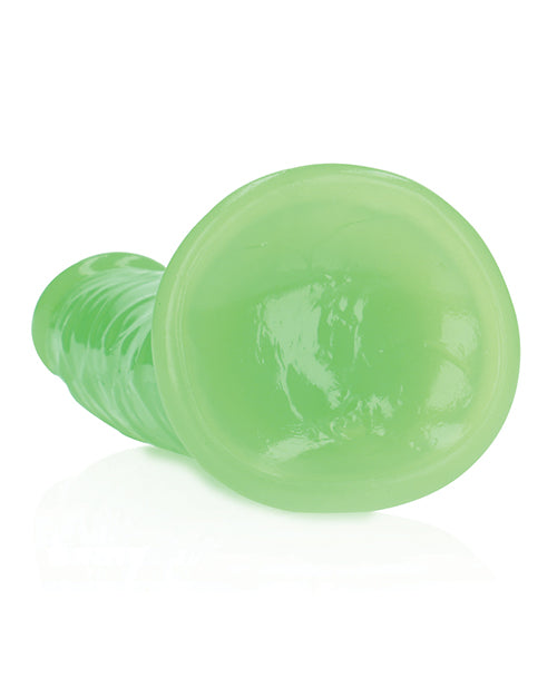 Shots RealRock 7&quot; Slim  Dildo Glow in the Dark - Neon Green