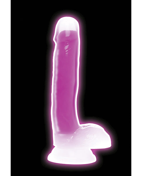 Curve Toys Lollicock 7&quot; Glow In The Dark Silicone Dildo w/Balls - Purple