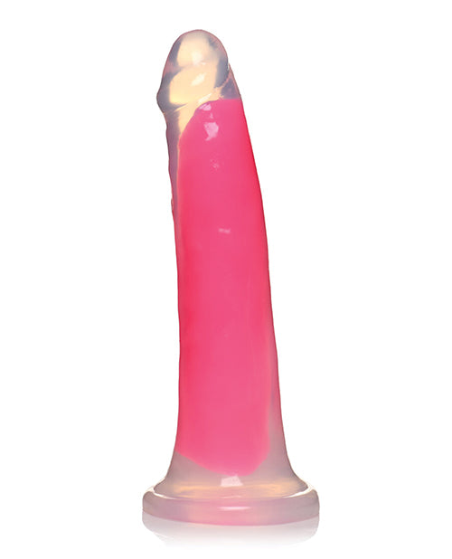 Curve Toys Lollicock 7&quot; Glow In The Dark Silicone Dildo - Pink