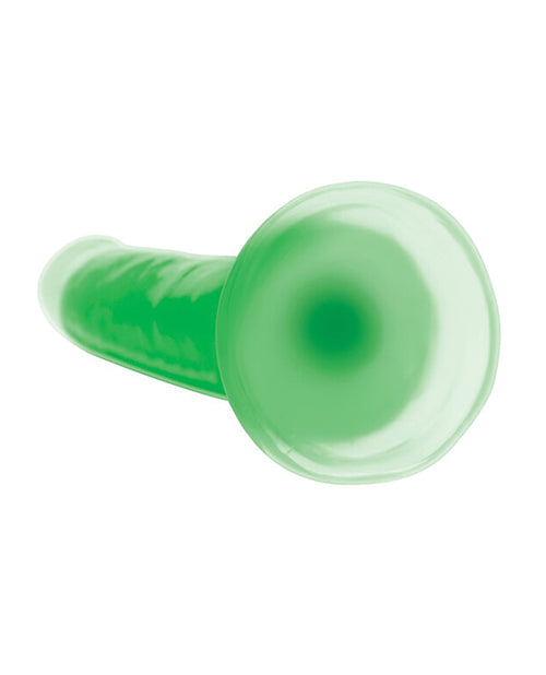 Curve Toys Lollicock 7&quot; Glow In The Dark Silicone Dildo - Green