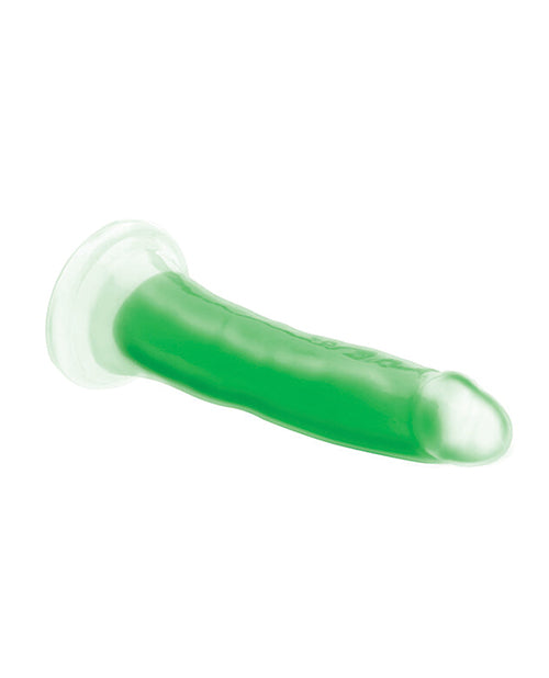 Curve Toys Lollicock 7&quot; Glow In The Dark Silicone Dildo - Green