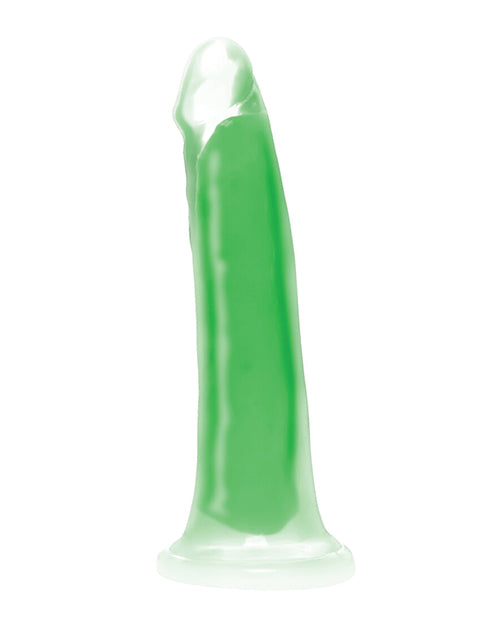 Curve Toys Lollicock 7&quot; Glow In The Dark Silicone Dildo - Green