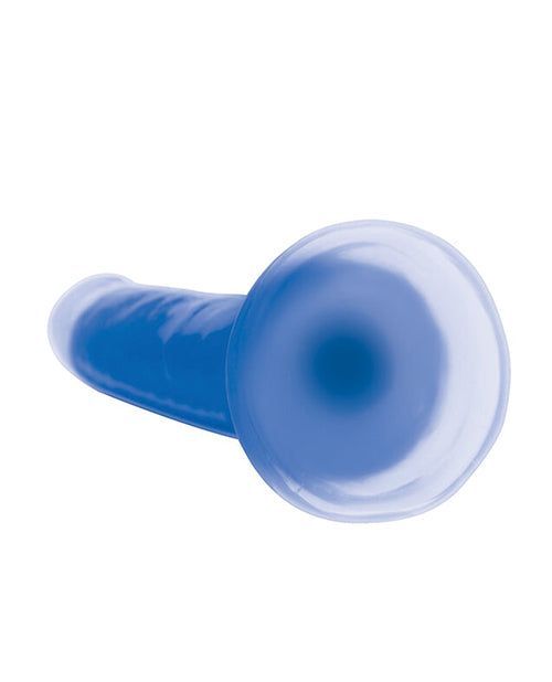 Curve Toys Lollicock 7&quot; Glow In The Dark Silicone Dildo - Blue