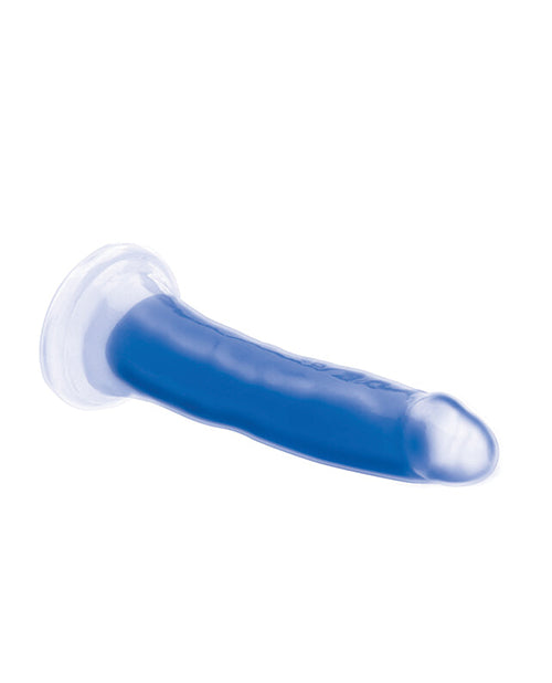 Curve Toys Lollicock 7&quot; Glow In The Dark Silicone Dildo - Blue