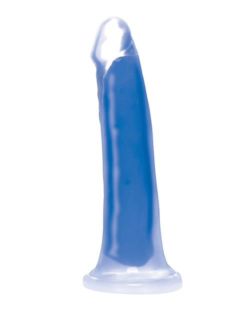 Curve Toys Lollicock 7&quot; Glow In The Dark Silicone Dildo - Blue