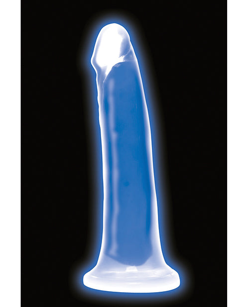 Curve Toys Lollicock 7&quot; Glow In The Dark Silicone Dildo - Blue