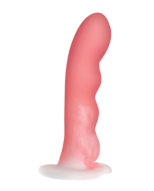 Curve Toys Simply Sweet 7&quot; Wavy Silicone Dildo - Pink/White