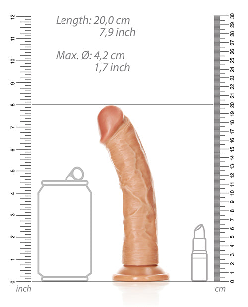 Shots RealRock Realistic 7&quot; Curved Dildo - Tan