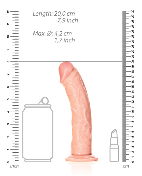 Shots RealRock Realistic 7&quot; Curved Dildo - Flesh