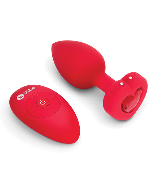 b-Vibe Vibrating Heart Plug M/L - Red