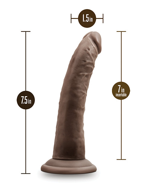 Blush Dr. Skin Plus 7&quot; Posable Dildo - Chocolate