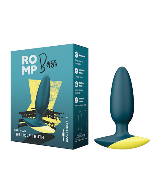 Romp Bass Vibrating Anal Plug - Teal