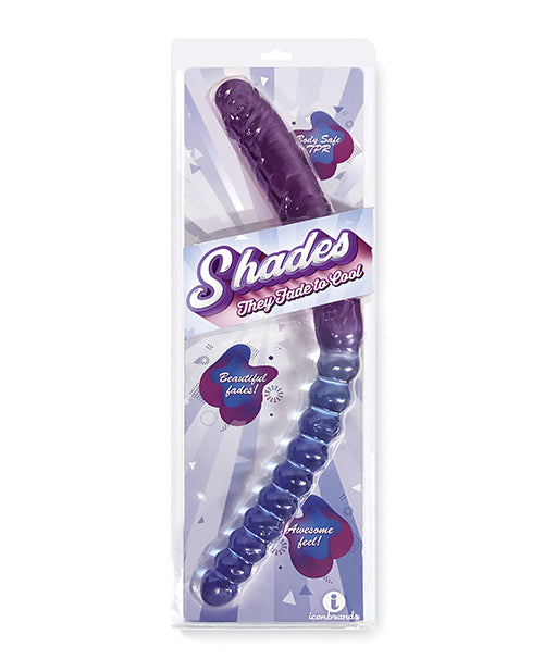 Shades Jelly TPR Gradient Double Dong - Blue/Violet