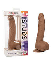 Silicone Studs 8&quot; Dildo - Brown