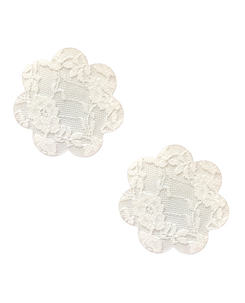 Neva Nude Lace Petal Flower Pasties - White O/S