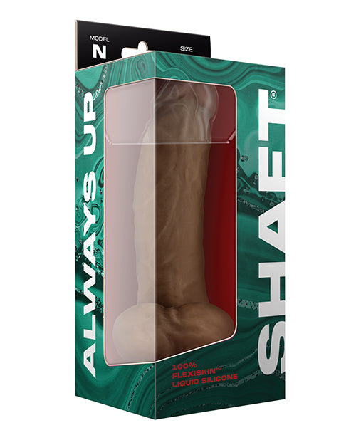 Shaft Model N Flexskin Liquid Silicone 9.5&quot; Side Curve Dong w/Balls - Oak