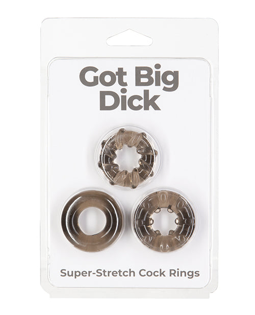 Got Big Dick 3 Pack Cock Rings - Black