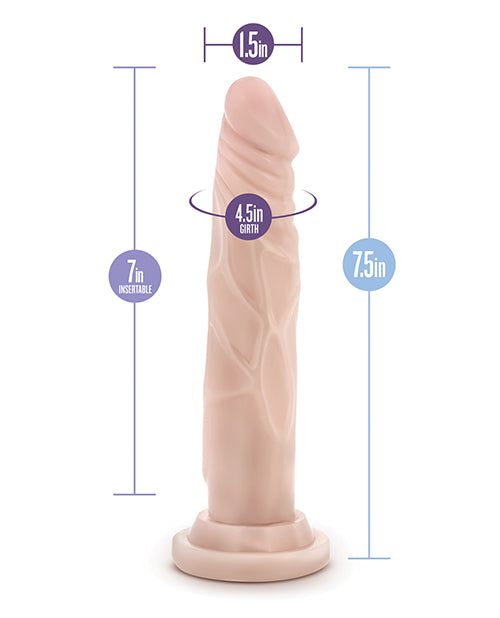 Blush Dr. Skin Silicone Dr. Carter 7.5&quot; Dildo  - Vanilla