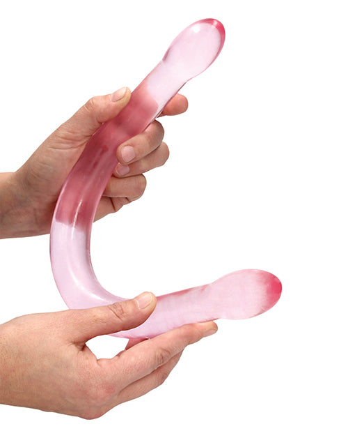 Shots RealRock Crystal Clear 17&quot; Double Dildo  - Pink