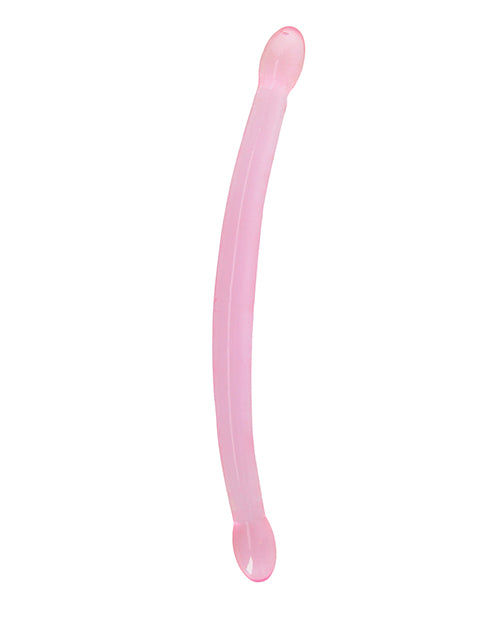 Shots RealRock Crystal Clear 17&quot; Double Dildo  - Pink