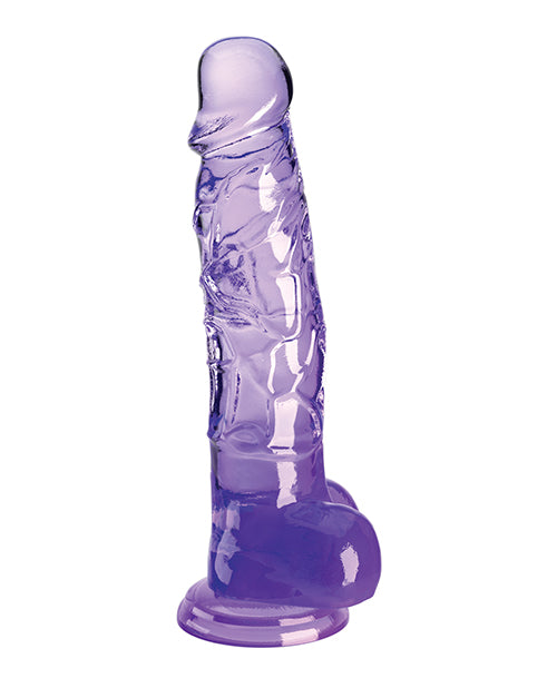 King Cock Clear 8&quot; Cock w/Balls - Purple