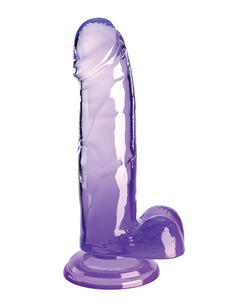 King Cock Clear 7&quot; Cock w/Balls - Purple