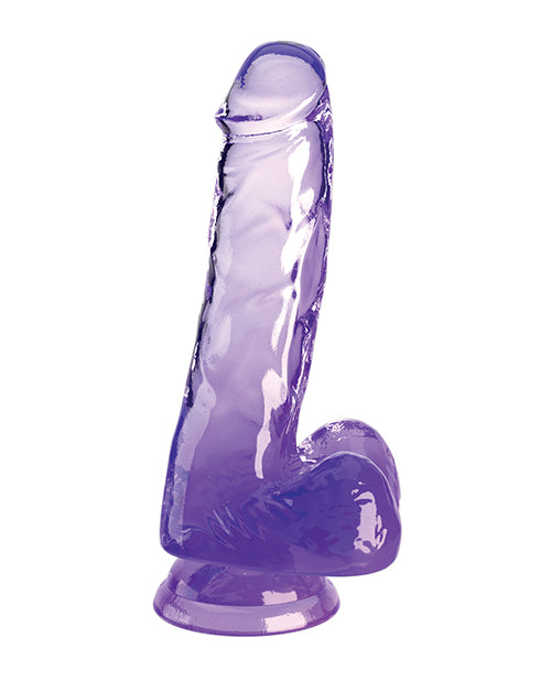 King Cock Clear 6&quot; Cock w/Balls - Purple