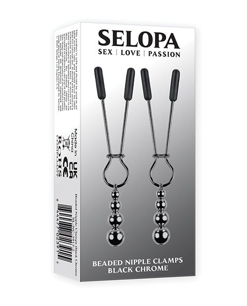 Selopa Beaded Nipple Clamps - Black Chrome