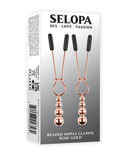 Selopa Beaded Nipple Clamps - Rose Gold