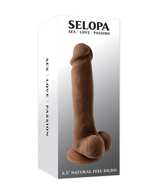 Selopa 6.5&quot; Natural Feel Dildo - Dark