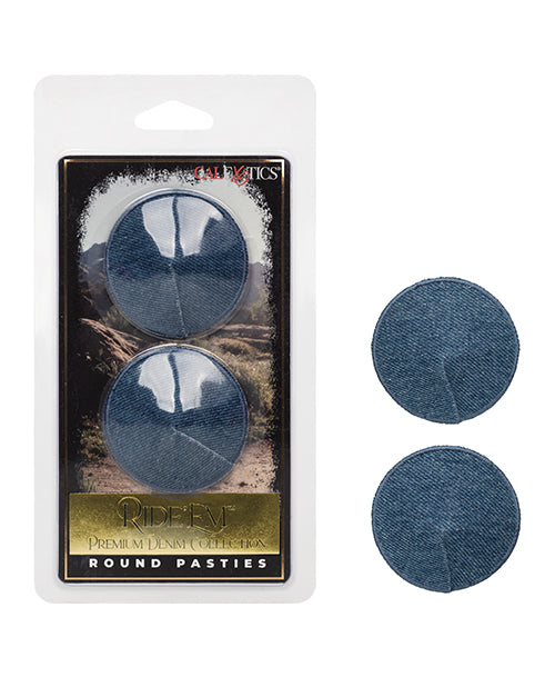 Ride &#039;Em Premium Denim Collection Round Pasties - O/S