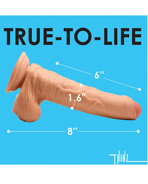 Curve Toys Thinz 8&quot; Uncut Dildo w/Balls - Light