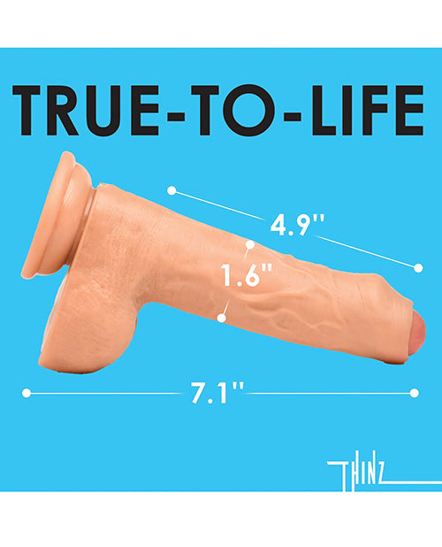 Curve Toys Thinz 7&quot; Uncut Dildo w/Balls - Light