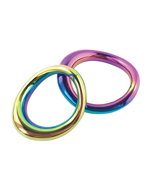 Plesur 1-3/4&quot; Metal Cock Ring - Rainbow